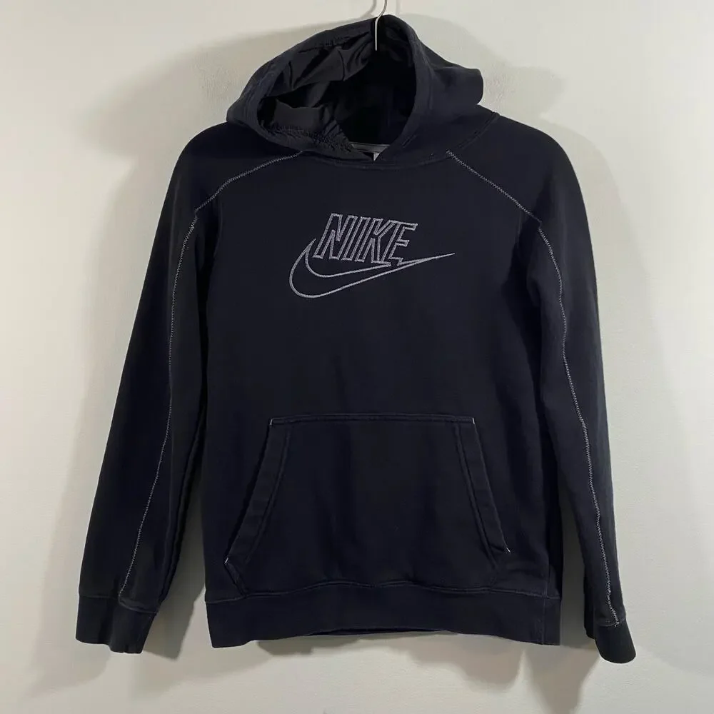 Nike Boy's Black Sportswear Pullover Hoodie Size L FLAW